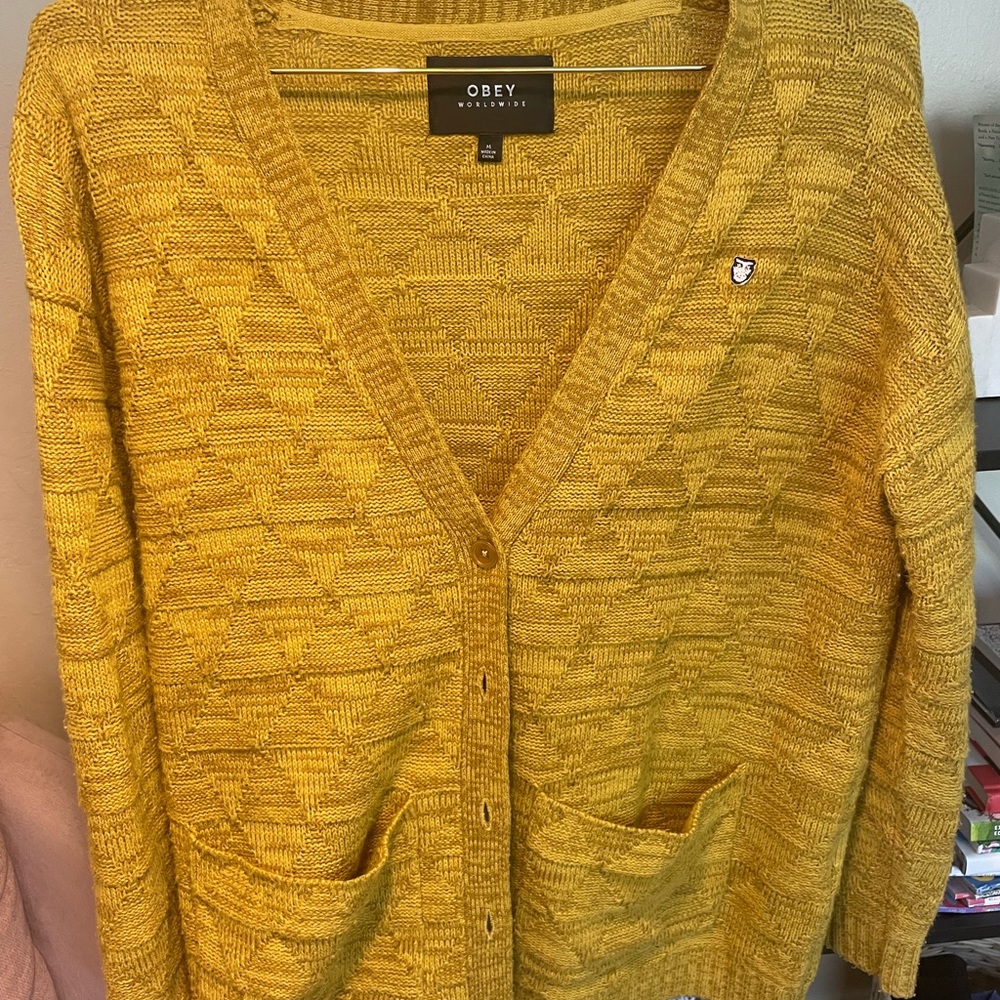 Obey Mustard cardigan